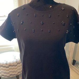 J Crew beaded shirtsleeve sweatshirt